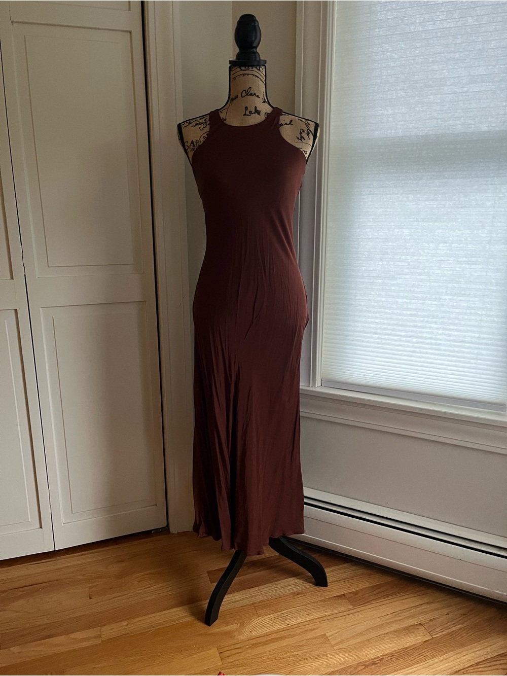 Zara Brown Sleeveless Maxi Dress Racerback Tank Style